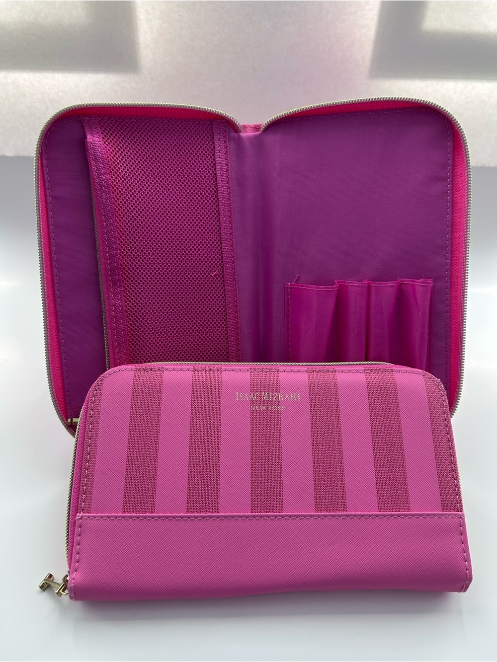 Isaac Mizrahi Hot Pink Zip-Around Women's Wallet